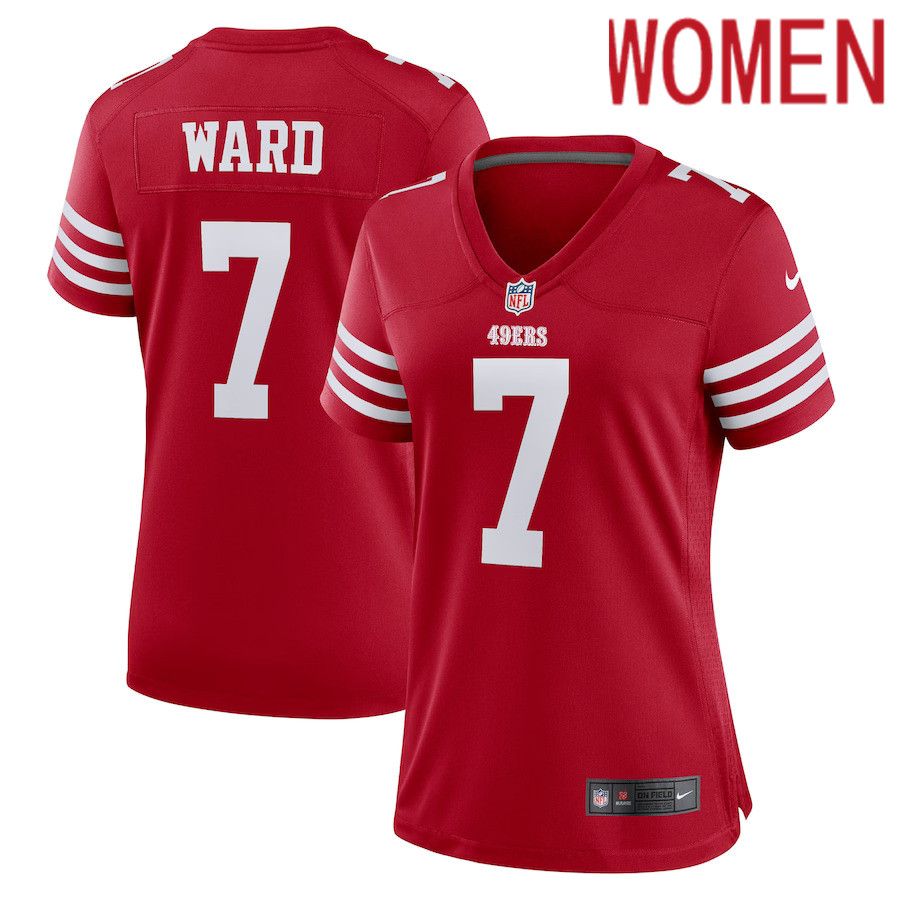 Women San Francisco 49ers 7 Charvarius Ward Nike Scarlet Game Player NFL Jersey